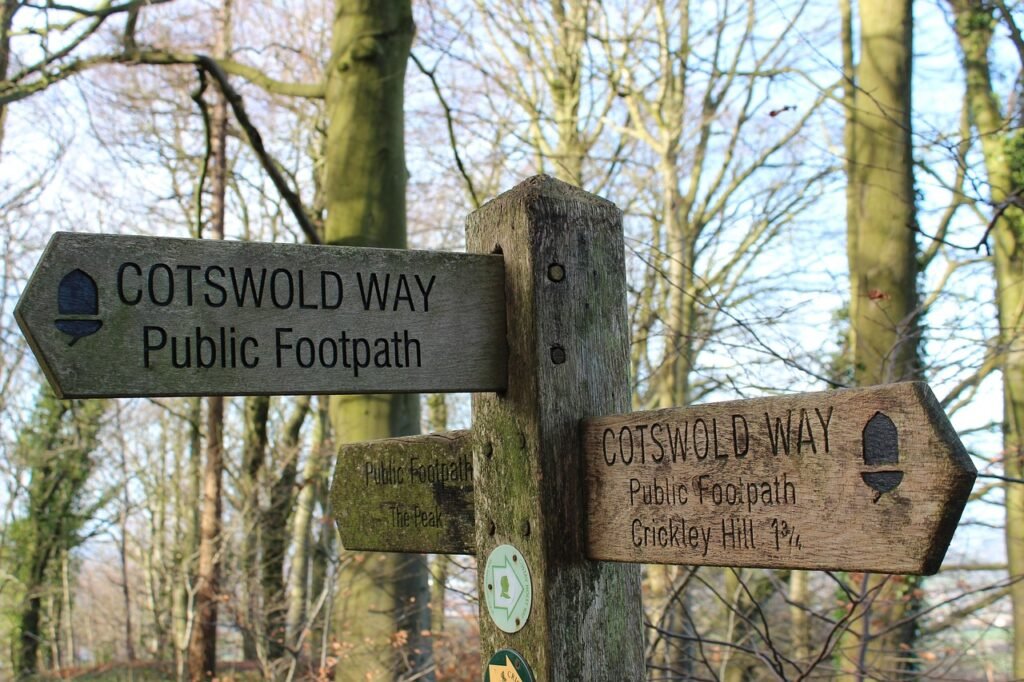 Home sign post, forest, nature, trees, cotswold way