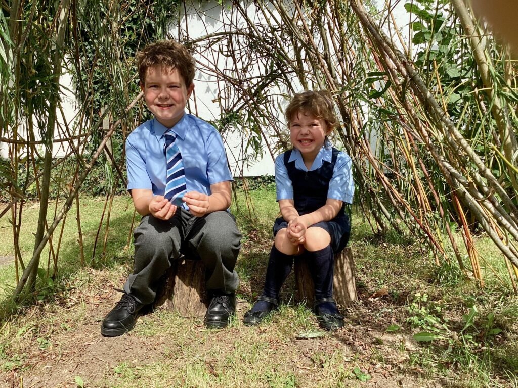 Enjoying the garden at break time